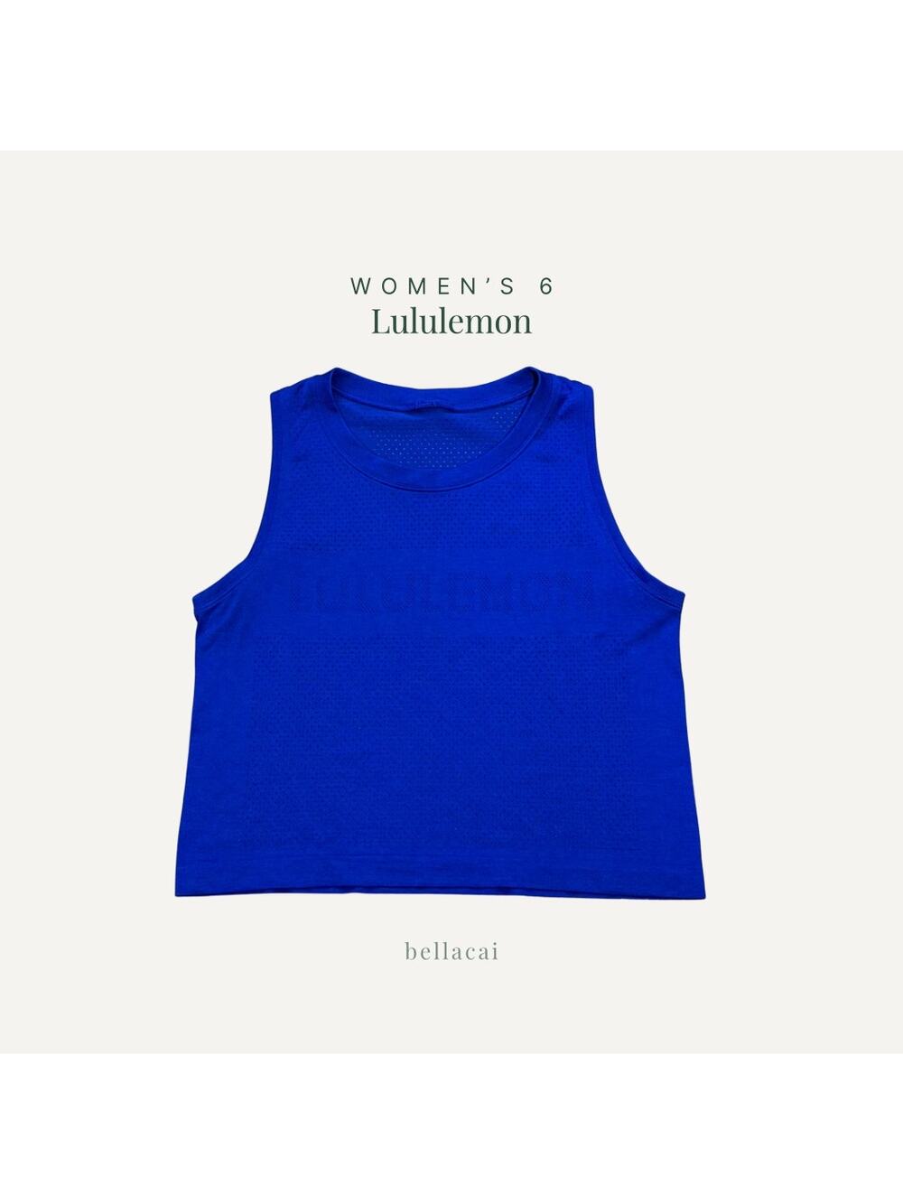 Lululemon | Breeze By Muscle Crop Tank Jet Stream Size 6